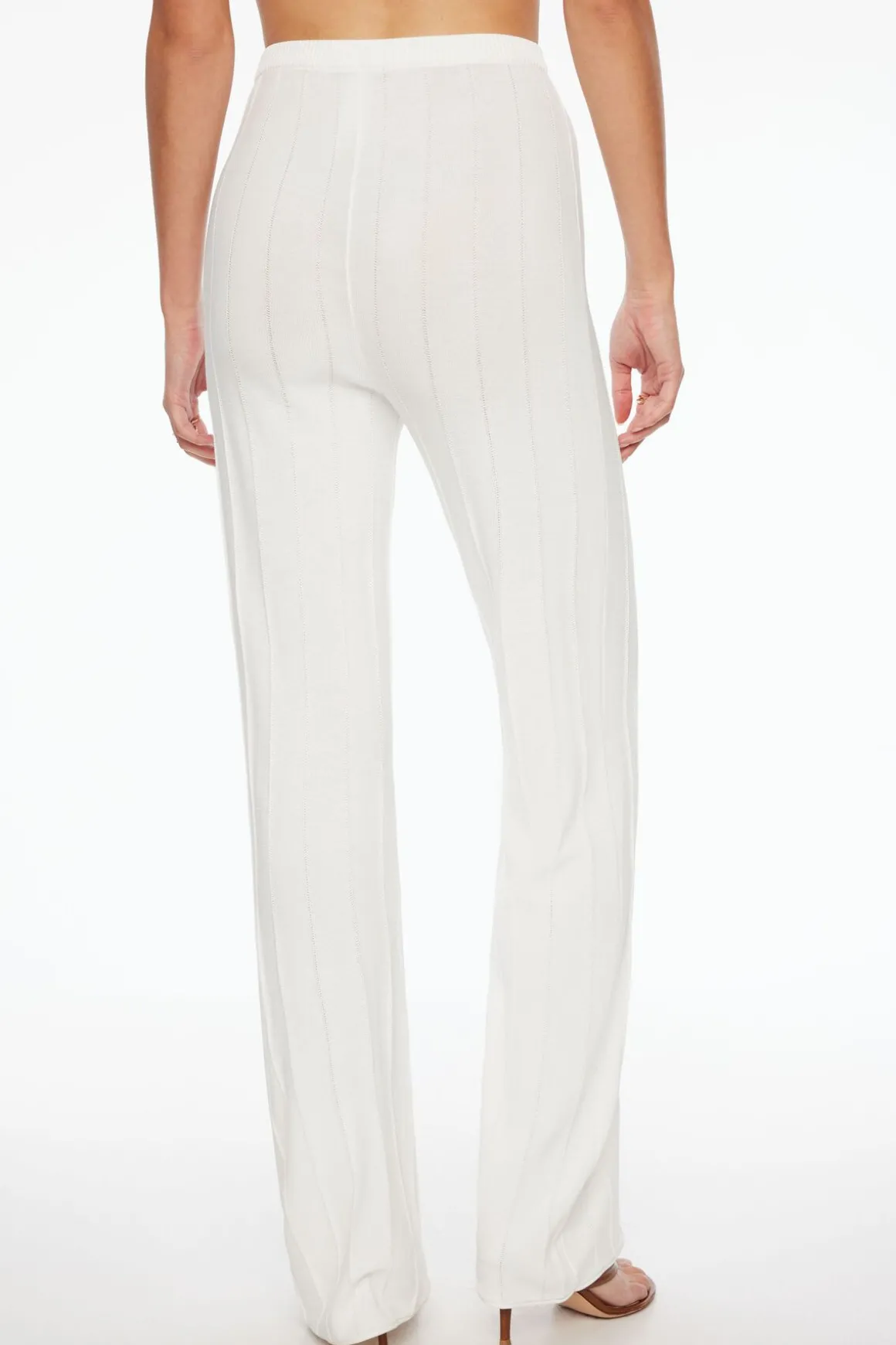 Pants | Wide Leg Pants-Dynamite Pointelle Wide Leg Pants White