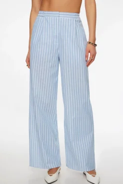 Pants | Wide Leg Pants-Dynamite Pull-On Wide Leg Pants Blue