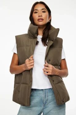 Coats & Jackets | Classic Coats-Dynamite Quilted Puffer Vest Brown
