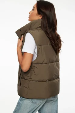 Coats & Jackets | Classic Coats-Dynamite Quilted Puffer Vest Brown