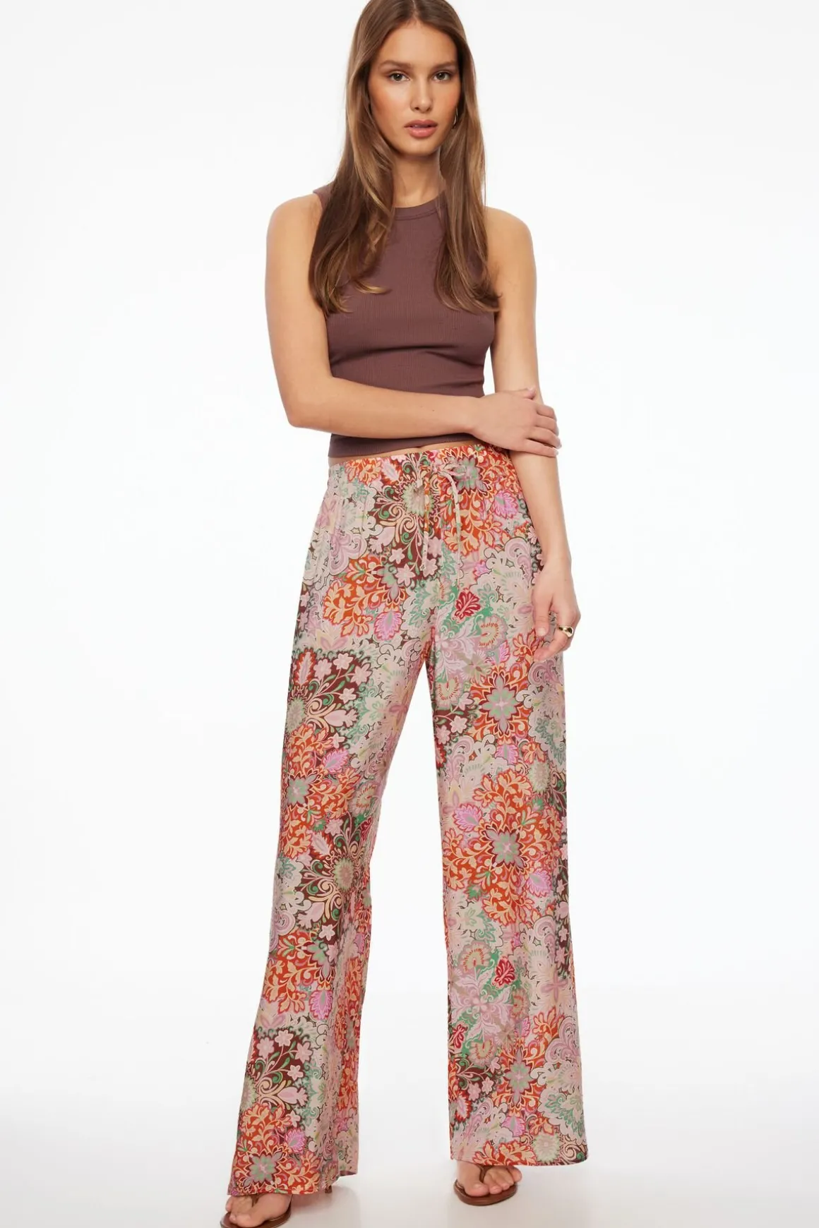 Pants | Wide Leg Pants-Dynamite Rafaelle Wide Leg Pants Brown