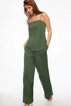 Pants | Matching Sets-Dynamite Rafaelle Wide Leg Pants Green