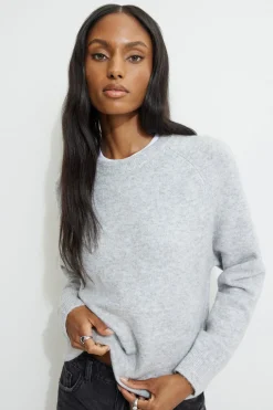 Sweaters & Cardigans | Sweaters-Dynamite Raglan Crewneck Sweater Gray