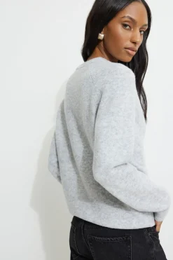 Sweaters & Cardigans | Sweaters-Dynamite Raglan Crewneck Sweater Gray