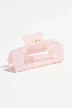 Hair Accessories-Dynamite Rectangle Claw Clip Pink