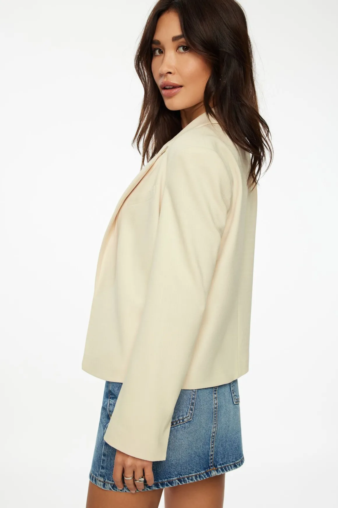 Blazers & Vests-Dynamite Relaxed Open Blazer Brown