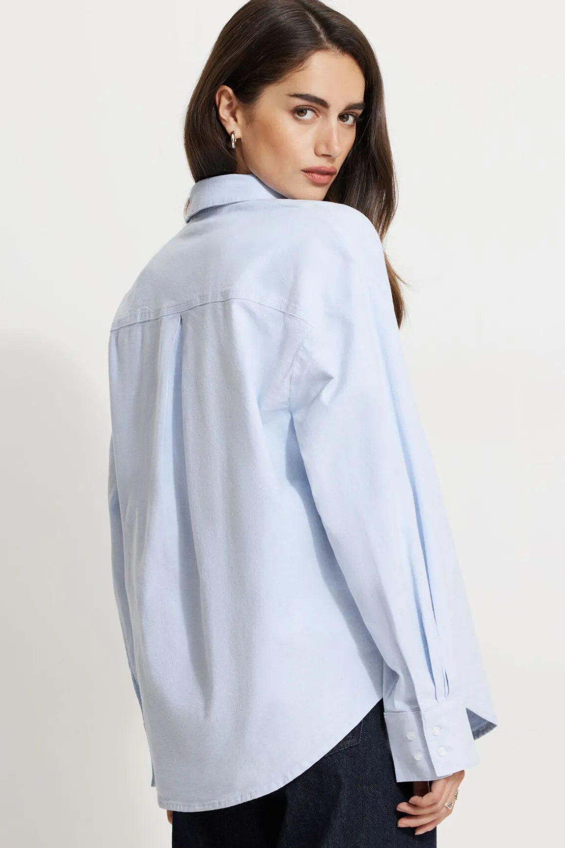 Blouses & Tops | Blouses & Tops-Dynamite Relaxed Oxford Shirt Blue