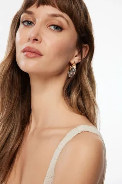 Earrings-Dynamite Resin Loop Hoop Earrings White