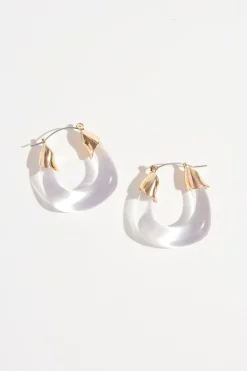 Earrings-Dynamite Resin Loop Hoop Earrings White
