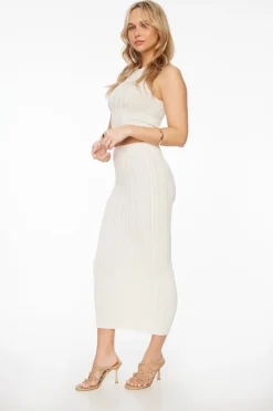 Skirts & Skorts | Matching Sets-Dynamite Ribbed Bodycon Maxi Skirt White