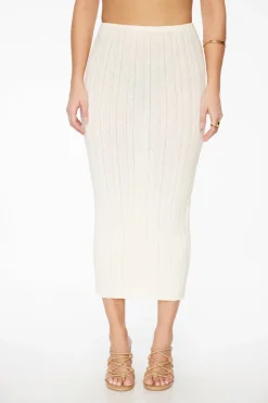 Skirts & Skorts | Matching Sets-Dynamite Ribbed Bodycon Maxi Skirt White