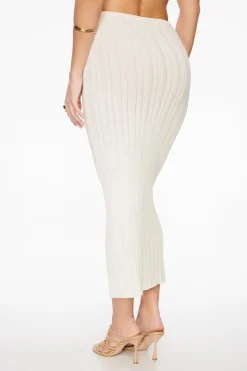 Skirts & Skorts | Matching Sets-Dynamite Ribbed Bodycon Maxi Skirt White