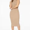 Dresses & Jumpsuits | Sweater Dresses-Dynamite Ribbed Bodycon Midi Dress Brown