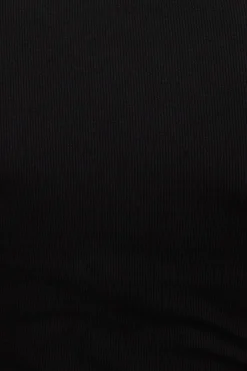 Tees & Tanks | Online Exclusives-Dynamite Ribbed Crewneck Waist T Shirt Black