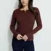 Sweaters & Cardigans | Tees & Tanks-Dynamite Ribbed Flyaway Cardigan Burgundy