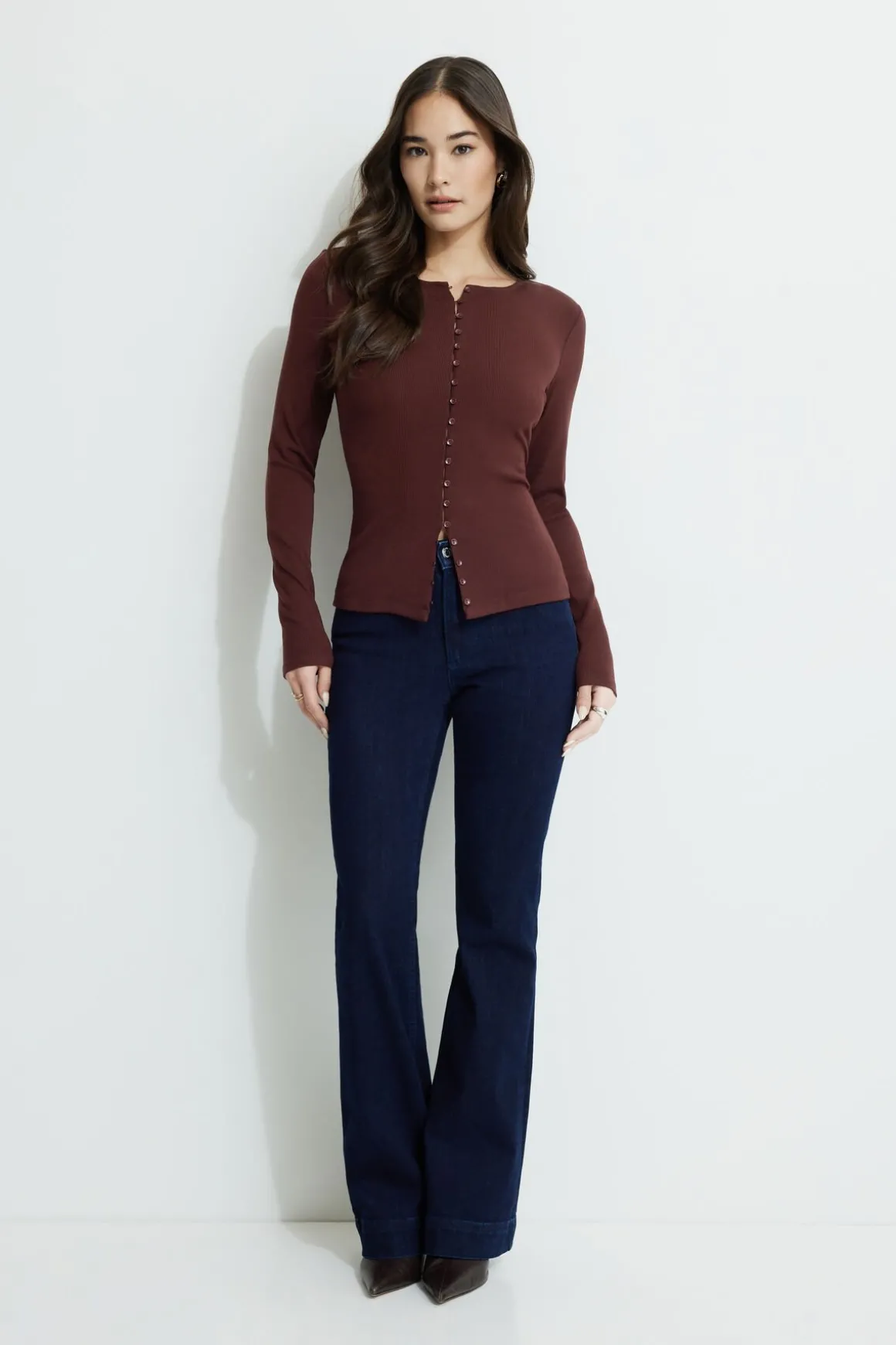 Sweaters & Cardigans | Tees & Tanks-Dynamite Ribbed Flyaway Cardigan Burgundy