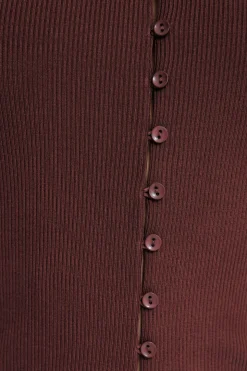 Sweaters & Cardigans | Tees & Tanks-Dynamite Ribbed Flyaway Cardigan Burgundy