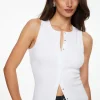 Tees & Tanks | Tees & Tanks-Dynamite Ribbed Flyaway Top White