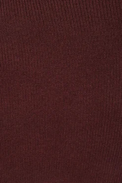 Dresses & Jumpsuits | Mini Dresses-Dynamite Ribbed Off Shoulder Mini Dress Burgundy