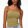 Sweaters & Cardigans | Sweaters-Dynamite Ribbed Tube Top Brown