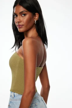 Sweaters & Cardigans | Sweaters-Dynamite Ribbed Tube Top Brown