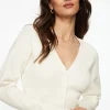 Sweaters & Cardigans | Sweaters-Dynamite Ribbed V-Neck Cardigan White