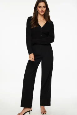 Sweaters & Cardigans | Sweaters-Dynamite Ribbed V-Neck Cardigan Black