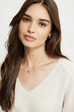 Necklaces-Dynamite Ring Charm Necklace White