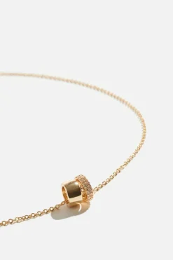 Necklaces-Dynamite Ring Charm Necklace White