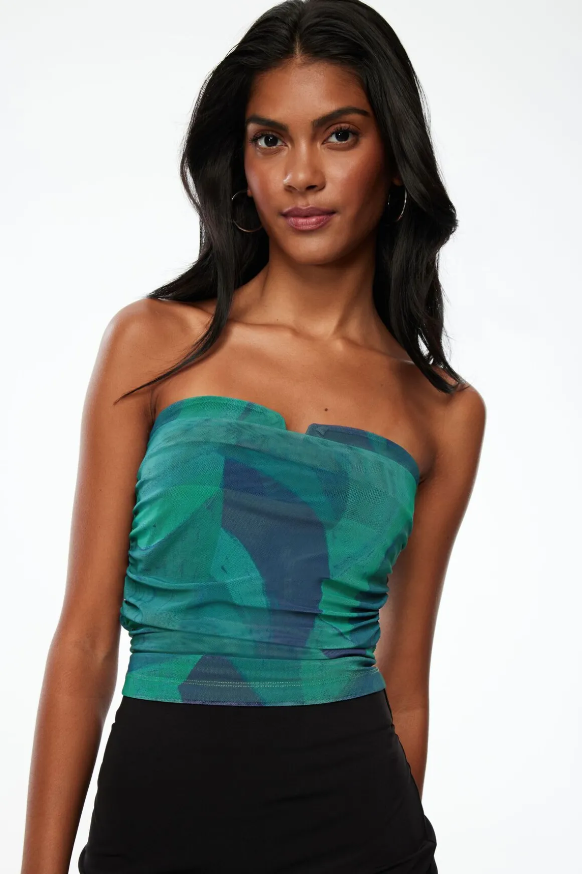 Tees & Tanks | Tees & Tanks-Dynamite Rosalina Bare Shirred Tube Top Green