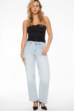 Tees & Tanks | Tees & Tanks-Dynamite Rosalina Shirred Tube Top Black
