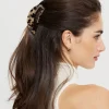 Hair Accessories-Dynamite Rounded Acetate Claw Hair Clip Brown