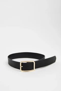 Belts-Dynamite Rounded Square Buckle Belt Black