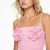 Blouses & Tops | Blouses & Tops-Dynamite Ruched Crop Top With Rosette Pink