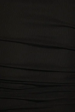 Dresses & Jumpsuits | Midi & Maxi Dresses-Dynamite Ruched Mesh Maxi Dress BLACK