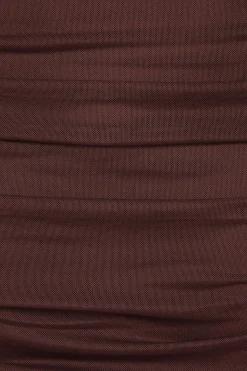 Skirts & Skorts | Skirts-Dynamite Ruched Mesh Maxi Skirt Burgundy