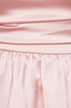 Blouses & Tops | Blouses & Tops-Dynamite Ruched Peplum Satin Top Pink