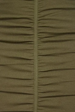 Dresses & Jumpsuits | Midi & Maxi Dresses-Dynamite Ruched Ribbed Maxi Dress Green