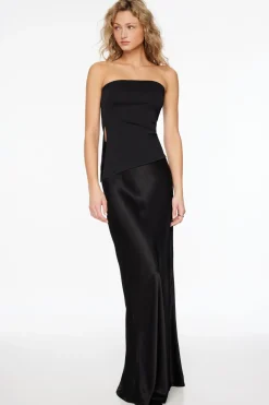 Tees & Tanks | Tees & Tanks-Dynamite Ruched Tube Top Black
