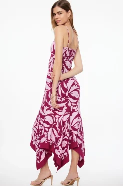 Dresses & Jumpsuits | Midi & Maxi Dresses-Dynamite Ruffled Maxi Linen Dress Pink