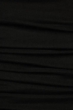 Tees & Tanks | Online Exclusives-Dynamite Salma Ruched Mesh Bustier Top Black