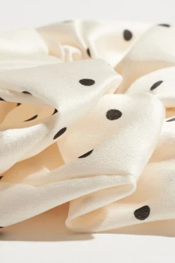 Hair Accessories-Dynamite Satin Scrunchie White