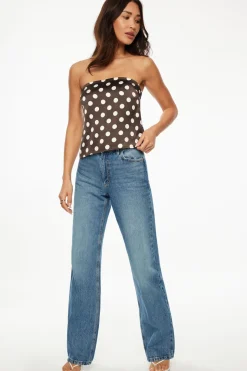 Blouses & Tops | Blouses & Tops-Dynamite Satin Tube Top Brown