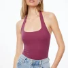 Tees & Tanks | Bodysuits-Dynamite Sculpt Halter Neck Bodysuit Pink