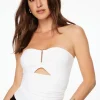 Tees & Tanks | Tees & Tanks-Dynamite Sculpt Metal Hardware Tube Top White