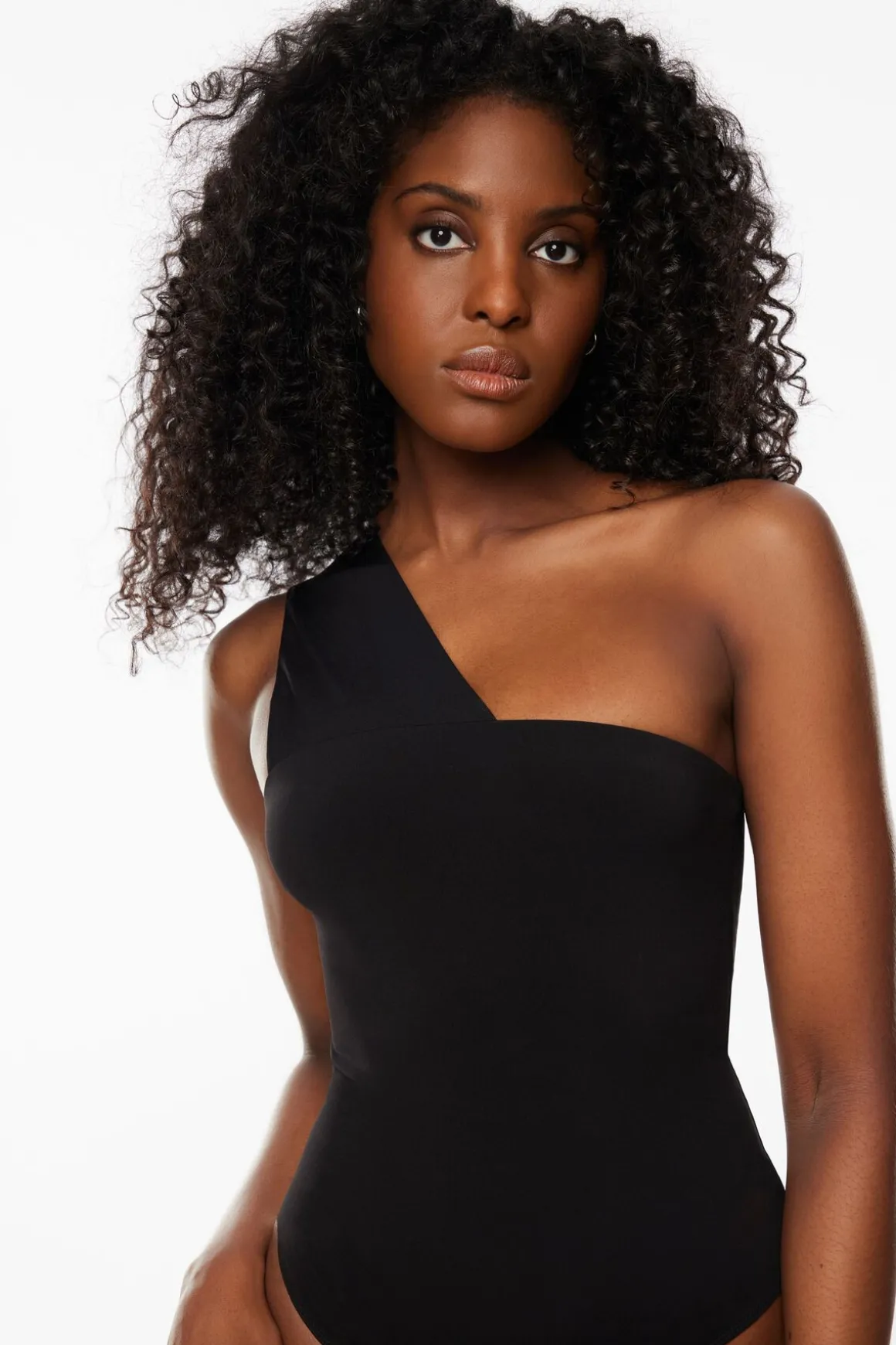 Tees & Tanks | Bodysuits-Dynamite Sculpt One Shoulder Bodysuit Black