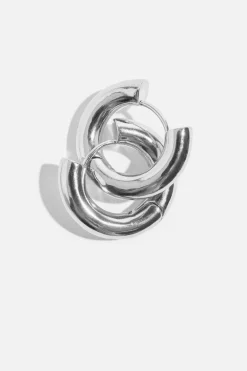 Earrings-Dynamite Seamless Mini Hoop Earrings Grey