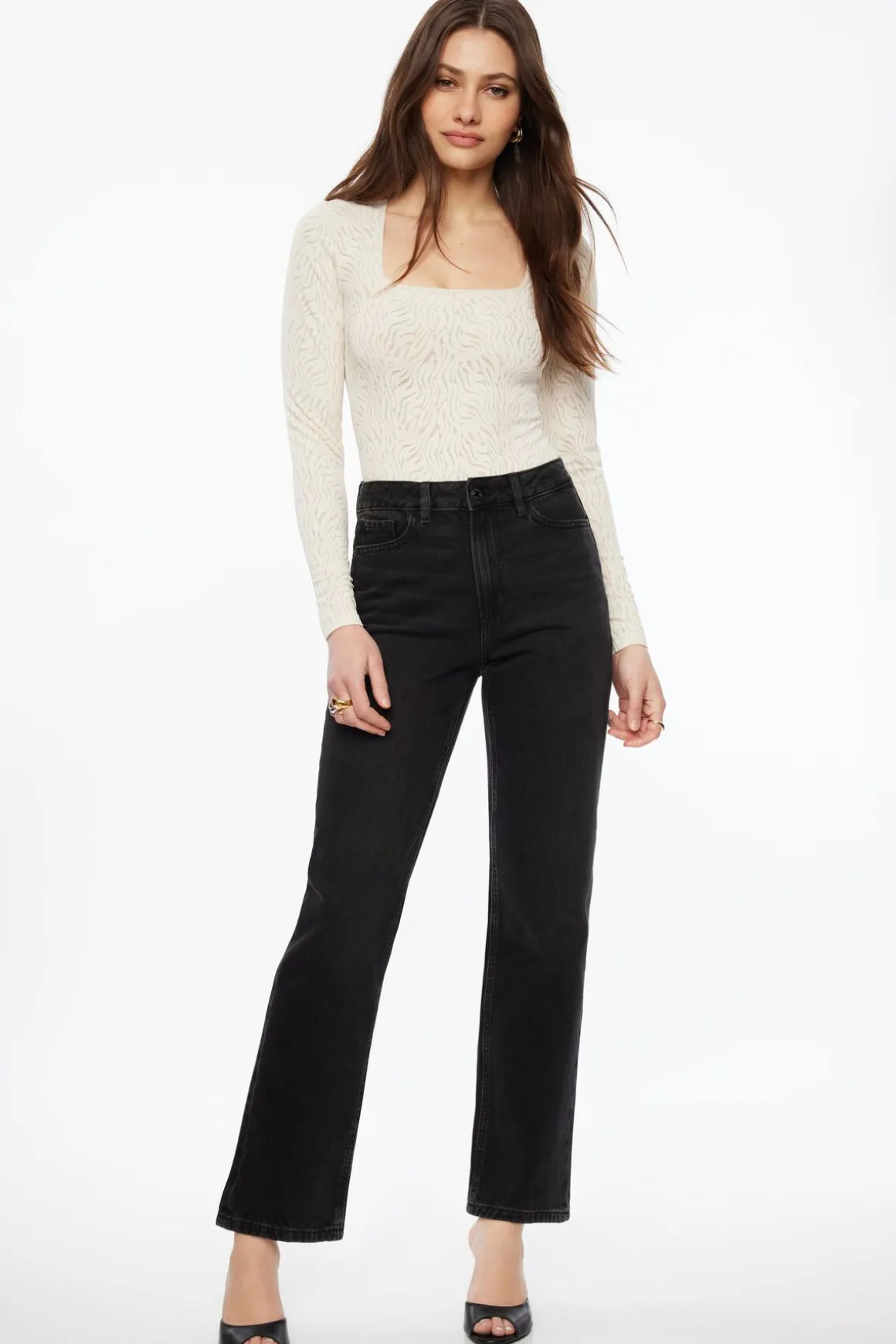 Tees & Tanks | Tees & Tanks-Dynamite Semi Sheer Burnout Bodysuit Brown