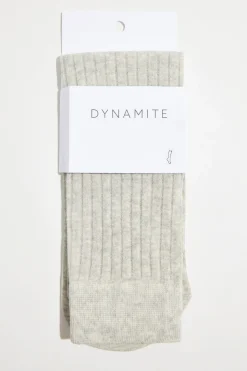 Socks & Tights-Dynamite Semi Sheer Calf High Socks Gray