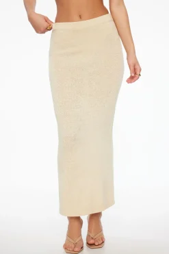 Skirts & Skorts | Skirts-Dynamite Semi Sheer Column Midi Skirt White